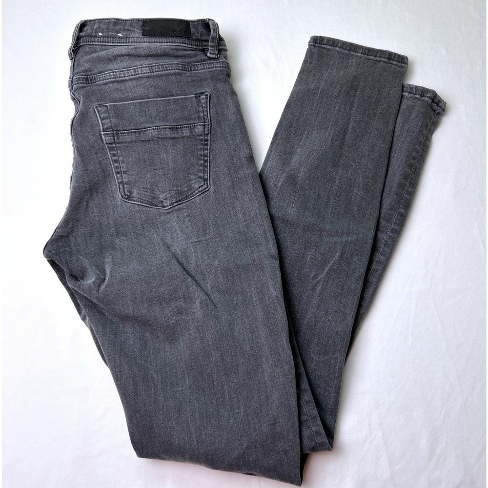 EDC Womens Mid Rise Skinny Jeans Charcoal Grey Size 28/6 Stretch Denim Grunge